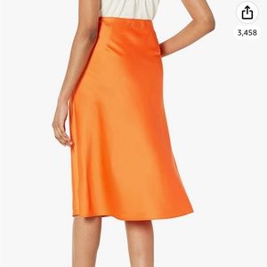 The Drop MIDI Silky Slip Skirt NWOT Orange - Size XL